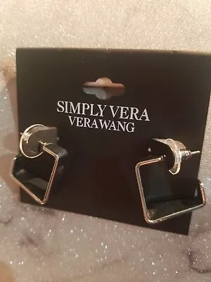 Simply Vera Vera Wang Silver Tone Square Post Hoop Earrings  .75  New • $4.99