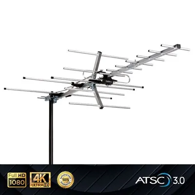 200 Miles Ultra Boost Aluminum HighQuality 4K Yagi HD TV Outdoor Antenna VHF UHF • $36.99