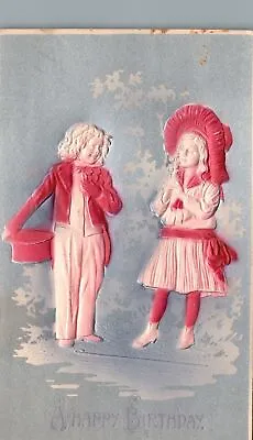 Vintage Postcard Happy Birthday Greetings Boy The Magician And Beautiful Girl • $8.08