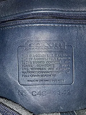 Vintage Authentic COACH Handbag Navy C4C-4141 • $150