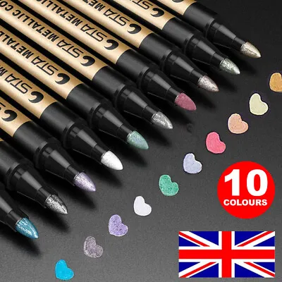 Set Of 10 Paint Marker Pen All Colours Markers Pens Car Tyre Tyres Metal • £6.95