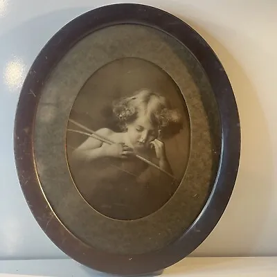 1897 Photo “Cupid Asleep” M.B.Parkinson 8”x6” With Antique Oval Frame READ  EL5 • $50