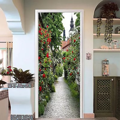 £65.21 • Buy 3D Aisle Landscape Door Wall Mural Photo Wall Sticker Decal Wall AJ WALLPAPER AU