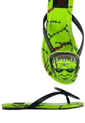 New Officially Licensed Frankenstein Monster Women's Thong Faux Leather Sandals • $61.15