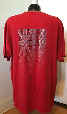 Red SS Cotton T & C Surf Designs Hawaii T Shirt Hawaiian Flag & T&C Logo 2XL • $5