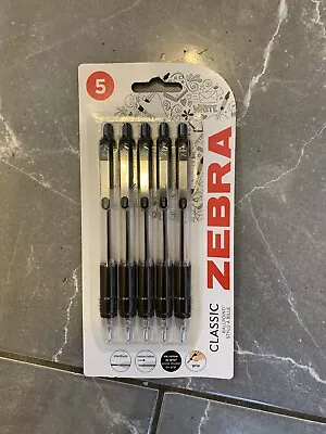 Zebra 2438 Z-Grip Smooth Retractable Ballpoint Pen - Black (Pack Of 5) (Packagi • £2.40