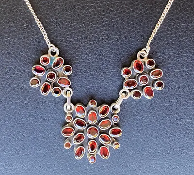 £12.99 • Buy India Garnet & Sterling Silver Necklace. Matching Earrings Available. Handmade.