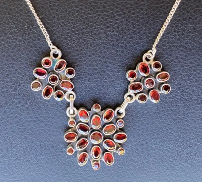 £12.99 • Buy India Garnet & Sterling Silver Necklace. Matching Earrings Available. Handmade.