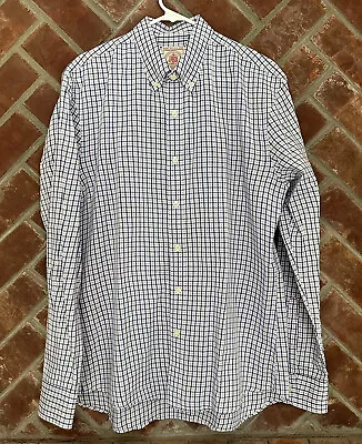 J Press Plaid Shirt Button Down Mens Large Blue Purple Check Long Sleeve Oxford • $24.99