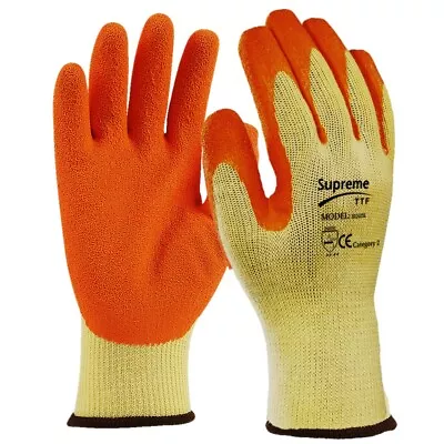 120 Pairs Latex Coated Safety Work Gloves Builders Gardening Super Comfort Grip • £4.99