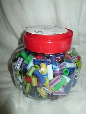 Straw Beads Mix Plastic Mixed Colours Kids Jewellery Making 250g Barrel NEW • £7.25