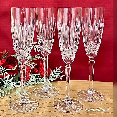 Champagne Flutes Mikasa Old Dublin Vintage Stemware Blown Glass Toasting Glass * • $98