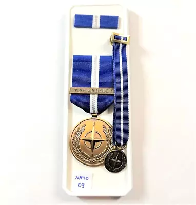 Non-Article 5 Nato Medal Balkans Operat. Original Case Ribbon BAR & Mini Medal • £49.09
