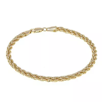 HSN Michael Anthony Jewelry 10K Gold 3.5mm Twisted Rope Chain Bracelet $299 • $299