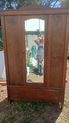 $350 • Buy Gorgeous Antique Single Mirror Door OAK Wardrobe