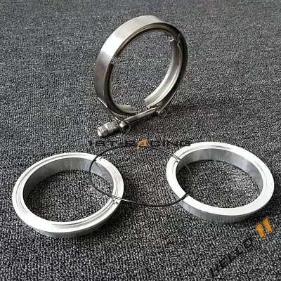 $26.31 • Buy 3.5  Aluminum V-Band Flange+Stainless Clamp Kit +O-Ring For AI Pipe Intercooler