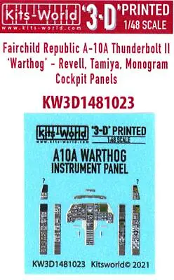 Kits World Decals 1/48 3D COCKPIT INSTRUMENTATION For The A-10A THUNDERBOLT II • $11.50