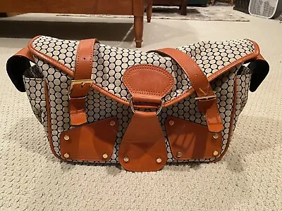 Mia Bossi Maria Leather Detail Polka Dot Travel Tote Baby Diaper Bag EUC • $50