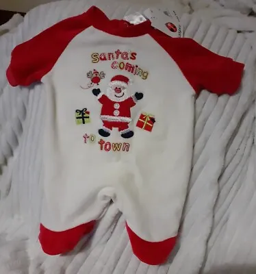 New LADYBIRD BABIES  CHRISTMAS OUTFIT / Sleepsuit - 1st Size / 7.5lbs - Bnwt • £2.98