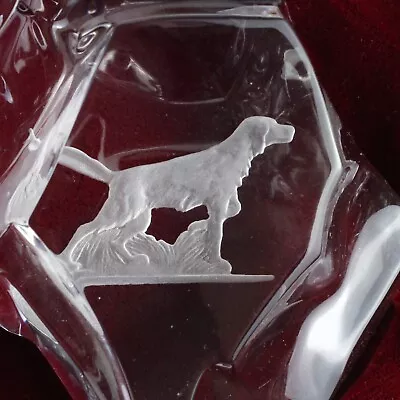 $26.95 • Buy Val St Lambert Crystal Iceberg Irish Setter Pointer Dog Etched Paperweight