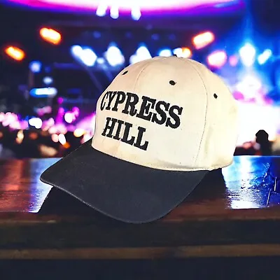 Vintage Cypress Hill SnapBack Hat 90s Hip Hop Green Bill Cap Beige Black • $224.99