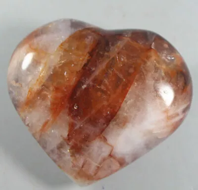 NATURAL RED PHANTOM QUARTZ CRYSTAL MULTI-INCLUSIONS Rainbow Polished Heart 207g • $19.90