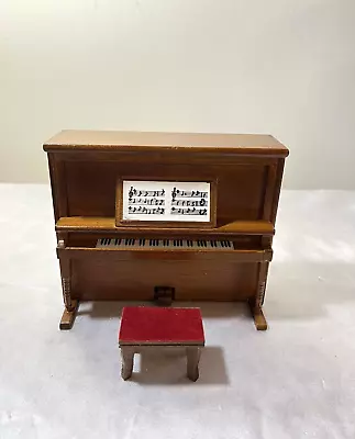 Vintage Dollhouse Upright Wood Piano Miniature • $14.95