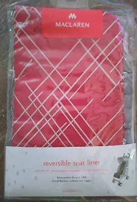 NEW Maclaren Reversible Seat Liner Single Geometric Red And White Perennial  • $17.99