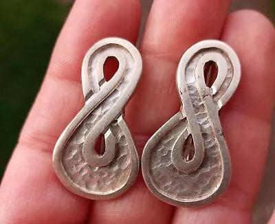 Vtg Margot De Taxco Sterling Silver “S” Screwback Concave Earrings Signed Rare! • $59.99
