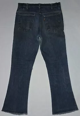 Vintage 70s Levis 646 Orange Tab Bellbottom Mens Denim Jeans 34x32 Distressed  • $119.95