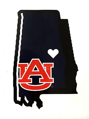 Auburn Tigers Home State Alabama Map Outline Love Car Auto Window Decal Heart AU • $7.88