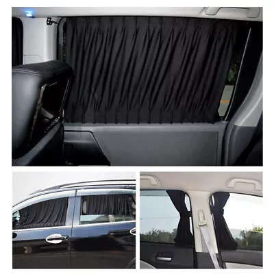 2X Car Window Sun Shade Curtain Removable Divider Vehicle Privacy Curtains Black • $21.59