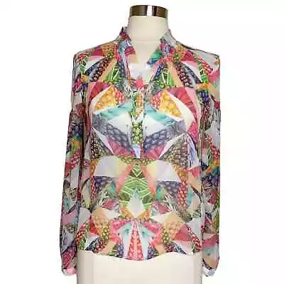 Artelier Nicole Miller Lightweight Printed Sheer Blouse Top Women’s Size Small • $19.99