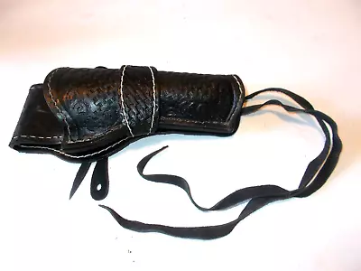 Vintage Unbranded Leather Western Leg Strap Revolver Pistol Holster • $9