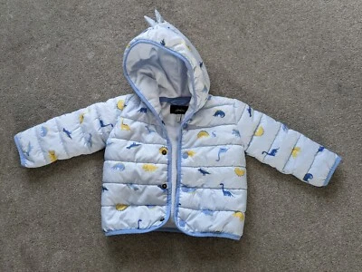 £5 • Buy Joules Blue Coat 9-12 Months Dinosaur Print