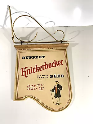 Vintage Ruppert Knickerbocker Beer  Hanging  Wood  2 Sided Advertising Sign • $30