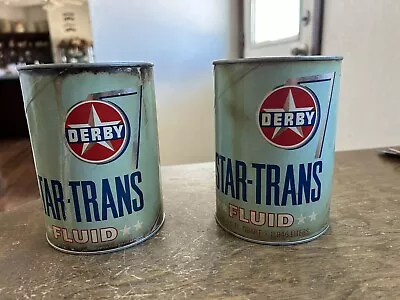 2 DERBY STAR-TRANS Fluid Wichita Ks 1 Quart Composite Oil Can Empty • $10