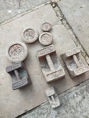 £10 • Buy Set Of  Antique/ Vintage Cast Iron Scale Weights