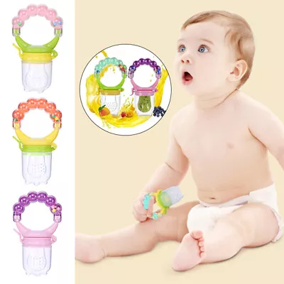 Baby Silicone Pacifier Food Feeder Feeding Dummy Teethers Fruit Bite Bag Toy New • $3.15