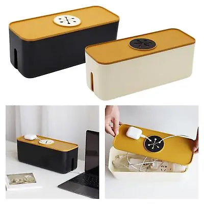 Cable Management Box Organizer Anti Skid Large Cable Hide Storage Case Socket • £14.60