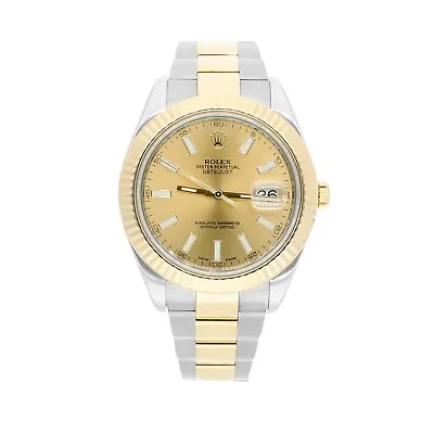 Rolex Datejust II 41mm 116333 Champagne Index Dial Two Tone Oyster • $12999