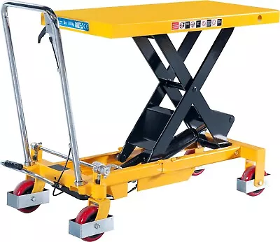 Loadsurfer 1000kg Hydraulic Mobile Scissor Lifting Platform Table Trolley Cart • £563.98