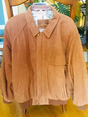 Vintage Marlboro Adventure Team Leather Brush Men Bomber Smoking Jacket - Large • $90