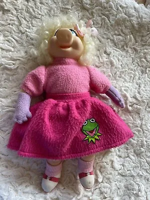 Miss Piggy Stuffed Plush 13  Doll W/ Poodle  Kermit  Skirt 1989 • $22