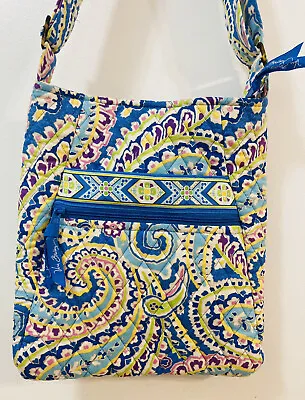 VERA BRADLEY Crossbody Hipster Purse Handbag CAPRI Blue Paisley Retired '07 • $19.99