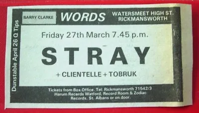 £1.42 • Buy Stray/Clientelle/Tobruk Gig Vintage ORIG 1981 Press/Magazine ADVERT 4 X 2 