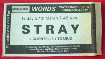 £1.42 • Buy Stray/Clientelle/Tobruk Gig Vintage ORIG 1981 Press/Magazine ADVERT 4 X 2 