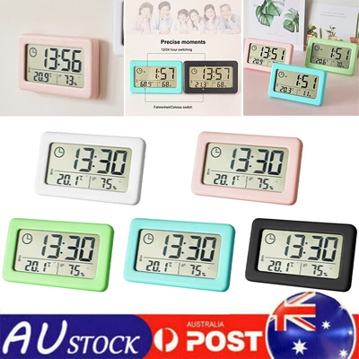 $12.99 • Buy Electronic Digital Alarm Clock Temperature Humidity LCD Bedside Wall/Desk Clock
