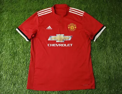 Manchester United 2017/2018 Football Shirt Jersey Home Adidas Original Size L • $21.24