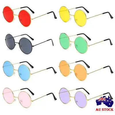 $11.01 • Buy Retro Hippie Disco Round Sunglasses Circle Glasses Metal Sunglasses Eyewear